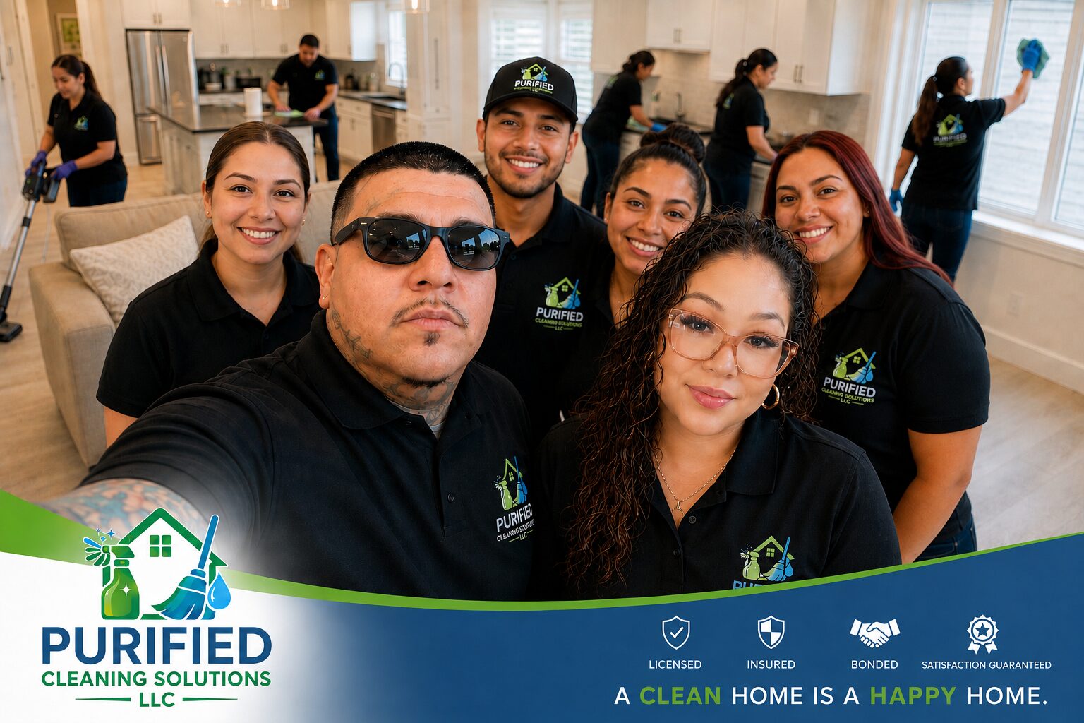 Andrew, Tela and the Purified Cleaning Solutions team